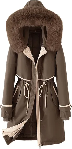 2024 Women Daily Plus Size Winter Coat Lapel Collar Long Sleeve Jacket Vintage Thicken Coat Jacket Warm Hooded Thick