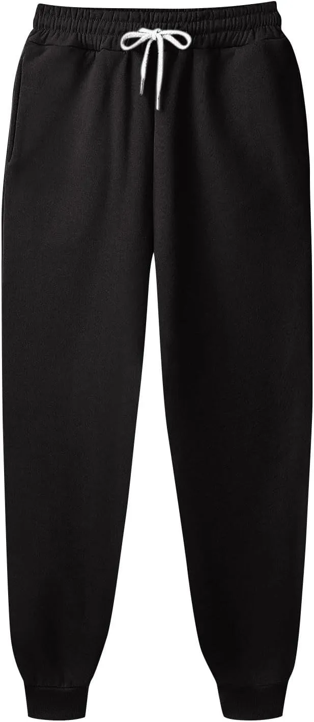 Baggy Sweatpants for Men Plus Size Drawstring Waist Fleece Lined Athletic Pants Workout Gym Joggers with Pockets