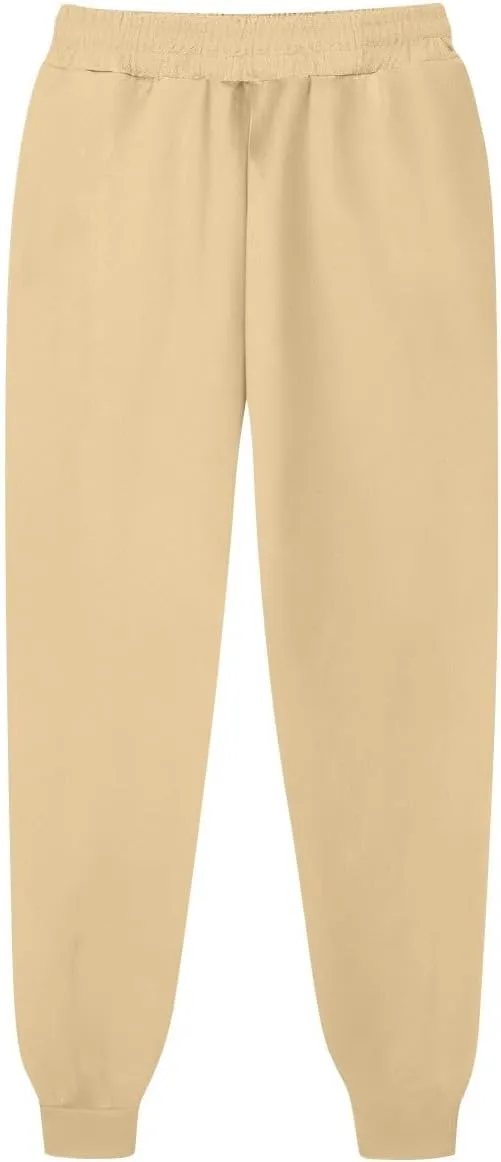 Baggy Womens Sweatpants Fleece Joggers High Waisted Lounge Ankle Athletic Tapered Pull On Jogger Pants with Pockets