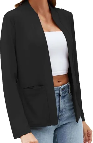 Blazers for Women Casual Lightweight Open Front Cardigan Jackets Long Sleeve Work Office Blazer Suit Jacket Pockets