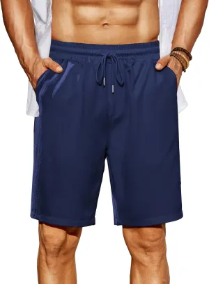 COOFANDY Men's Beach Shorts 9" Elastic Waist Drawstring Shorts Lightweight Regular Fit Casual Summer Shorts