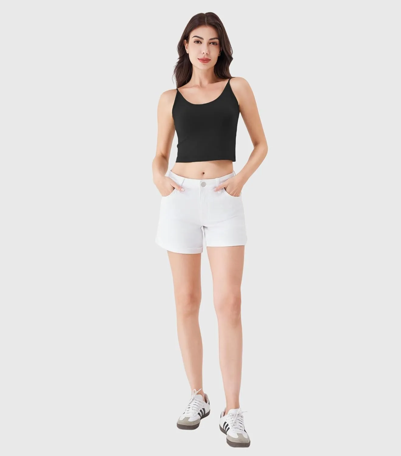 DAVID ARCHY Women's Crop 3-Pack Seamless Bamboo Rayon Camisole Crop Tank Tops No Pad