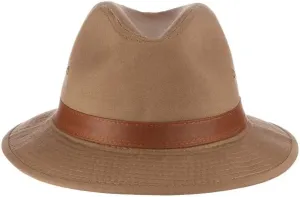 Dorfman Hat Co. Men's One-Piece Canvas Faux Leather-Trim Safari Hat