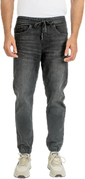 Essentials Men's Casual Slim Fit Denim Jogger Pants Relaxed Fit, Elastic Waist, Adjustable Fabric