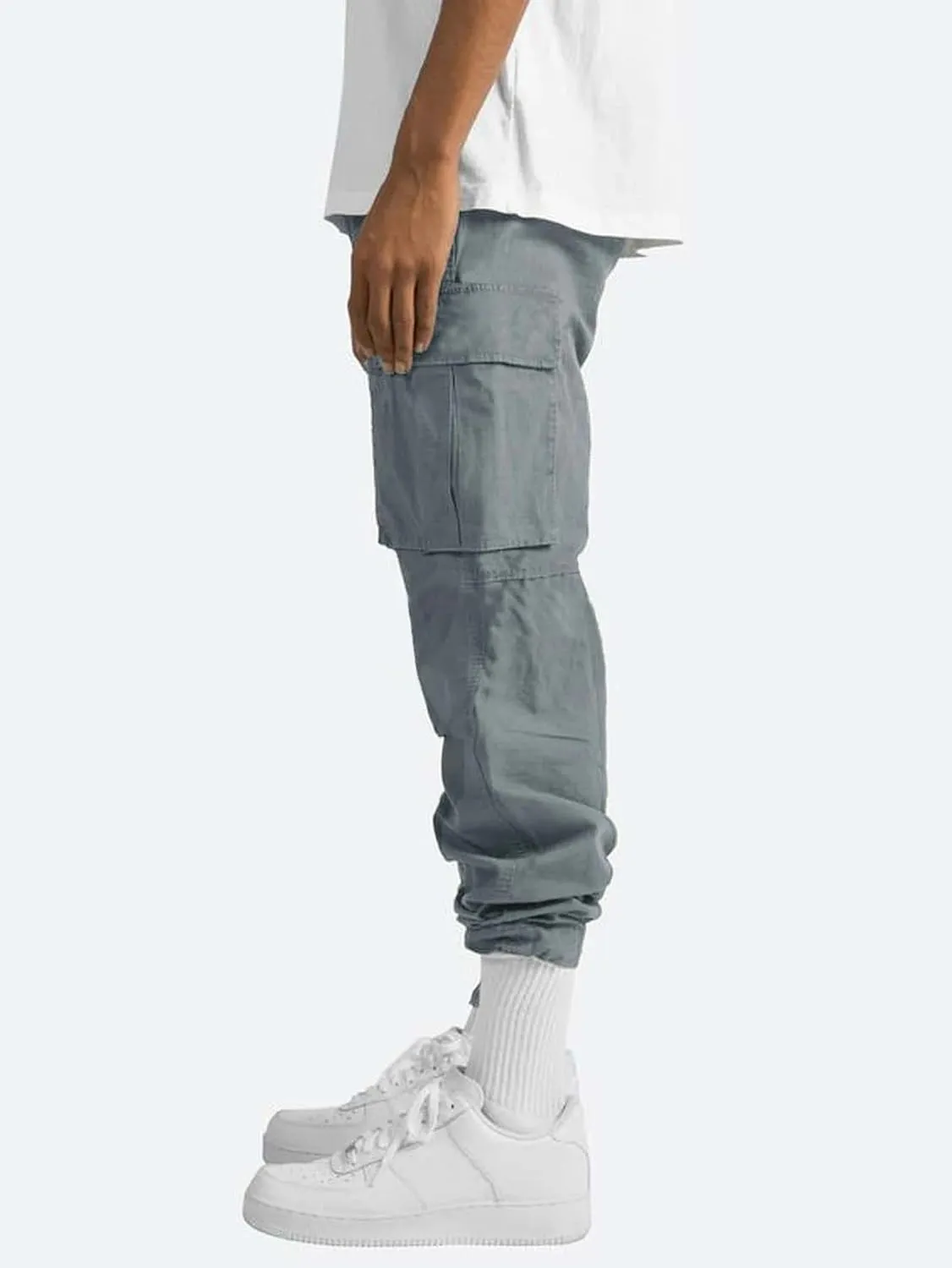 evzosrz Mens Casual Cargo Pants Lightweight Outdoor Drawstring Jogger Sweatpants Gym Hiking Running Trousers with Pockets