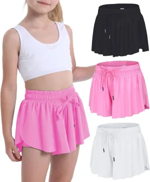Flowy Shorts for Teen Girls Athletic Running Youth Butterfly Shorts