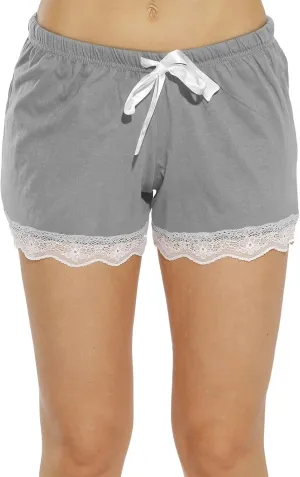 GOFULY Pajama Shorts Women Soft Plaid Summer Lace Lounge Sleep Pj Bottoms Baggy Drawstring Elastic Waist Casual Shorts 2025