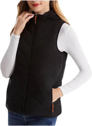 Heated Vest for Women Winter Warm Sleeveless Puffer Jackets Full Zip Quilted Down Gilet Coat Heated Coats