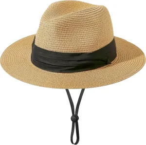 Kids Straw-Sun-Hat Boys Panama-Beach-Hat Girls Wide-Brim Sun Protection Fedora-Straw-Hat fit for 5-9T Summer-Outdoor