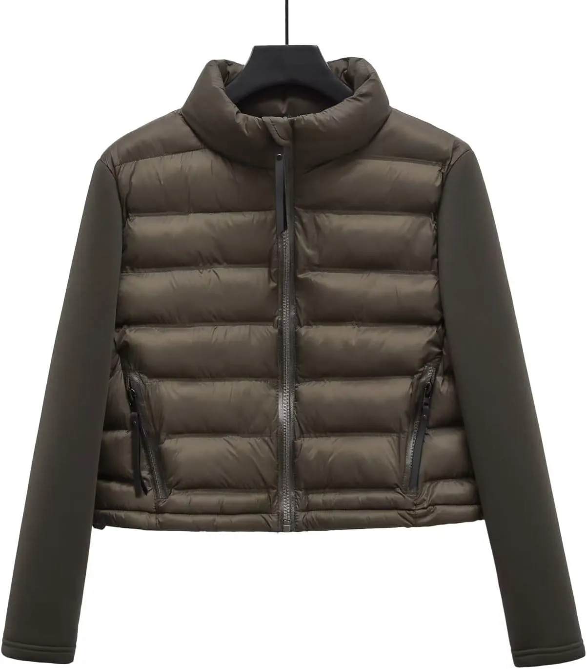 Ladies Winter Jackets Stand Collar Lightweight Quilted Puffer Jacket Padded Down Coat Cropped Quilted Jacket 2024