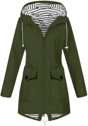 LCMTWX Womens Fleece Lined Raincoat Slim Casual Thicker Fashion Women's Coat Hooded Trench Coats Rain Jacket Womens With