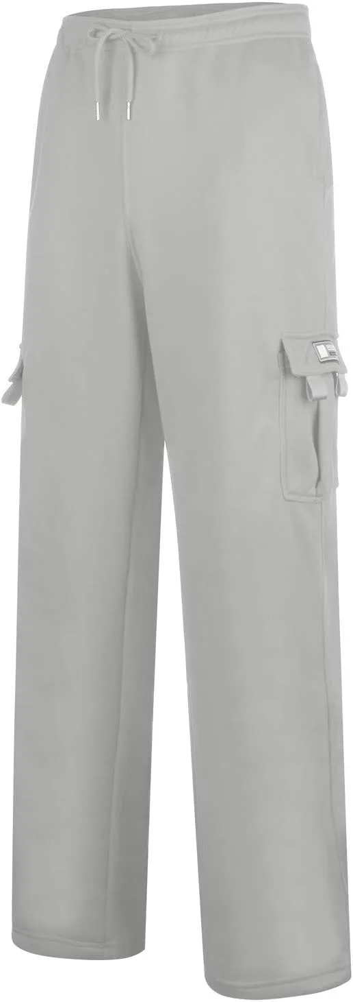 Mencomfy Cargo Pants for Men Plus Size Drawstring Waist Open Bottom Sweatpants with Pockets Loose Fit Workout Pants