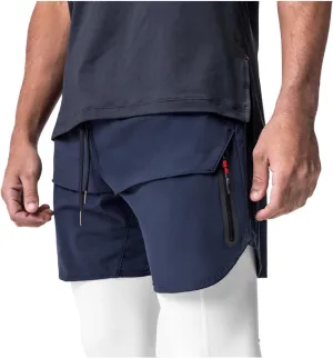 Men's 3 Inch Inseam Running Shorts with Zipper Polyester Sports Athletic Straight Leg Running Fitness Shorts