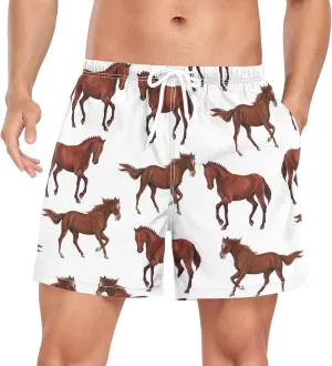 Men's Athletic Shorts Bay Horses Running Mens Gym Running Shorts for Men Boys Quick Dry S