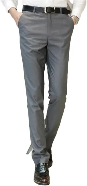 Men's Business Office Suit Pants Solid Color Pants Formal Wedding Dress Trousers