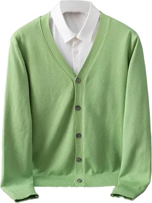 Men's Cable Knit Cardigan Sweater Long Sleeve V-Neck Knitted Sweaters Slim Fit Casual Cardigans Outerwear Jackets