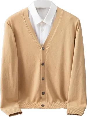 Men's Cable Knit Cardigan Sweater Long Sleeve V-Neck Knitted Sweaters Slim Fit Casual Cardigans Outerwear Jackets