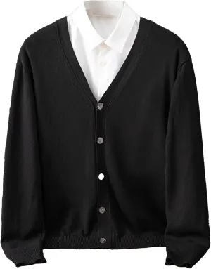 Men's Cable Knit Cardigan Sweater Long Sleeve V-Neck Knitted Sweaters Slim Fit Casual Cardigans Outerwear Jackets