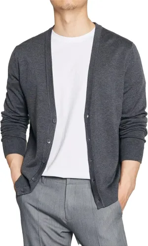 Men's Casual Cardigan Sweaters V-Neck Button Down Knitted Sweaters Slim Fit Long Sleeve Cable Knit Cardigans