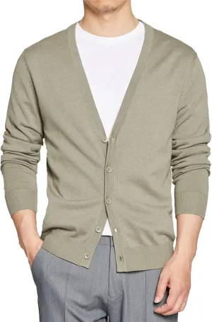 Men's Casual Cardigan Sweaters V-Neck Button Down Knitted Sweaters Slim Fit Long Sleeve Cable Knit Cardigans