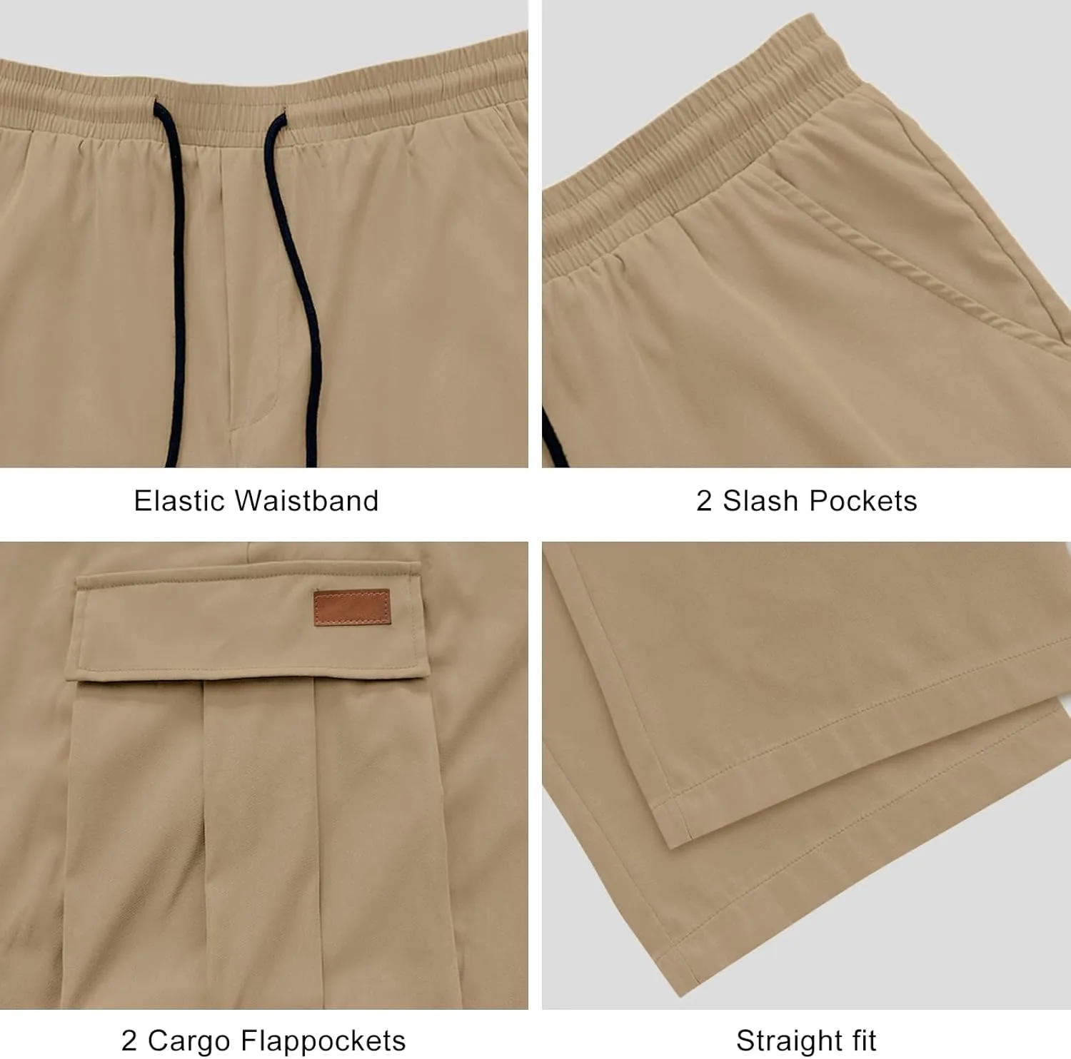 Men's Casual Cargo Sweatpants Waist Drawstring Joggers Tactical Loose Fit Pants for Men with Multi Pockets