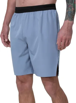 Mens Fitted Gym Shorts Running Stretch Quick Dry ShortsElastic High Waist Running Shorts Back Zipper Pocket
