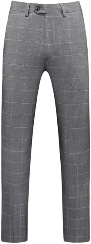 Men's Formal Business Office Suit Pants Groom Wedding Dress Trousers