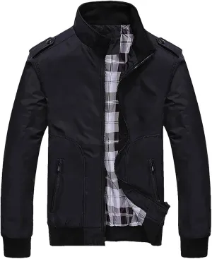 Men's Lightweight Softshell Coat Outerwear Zipper Windbreaker Flight Bomber Jacket Fall Jackets for Men