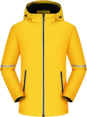 Mens Rain Jacket Waterproof Lightweight Packable Rain Shell Raincoat with Hood for Golf Hiking Mountain Jacket