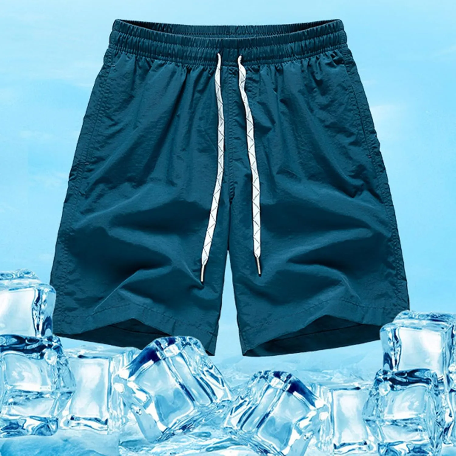 Men's Running Athletic Shorts Lightweight Elastic Waist Quick Dry Gym Workout Shorts Training Running Jogger with Pockets