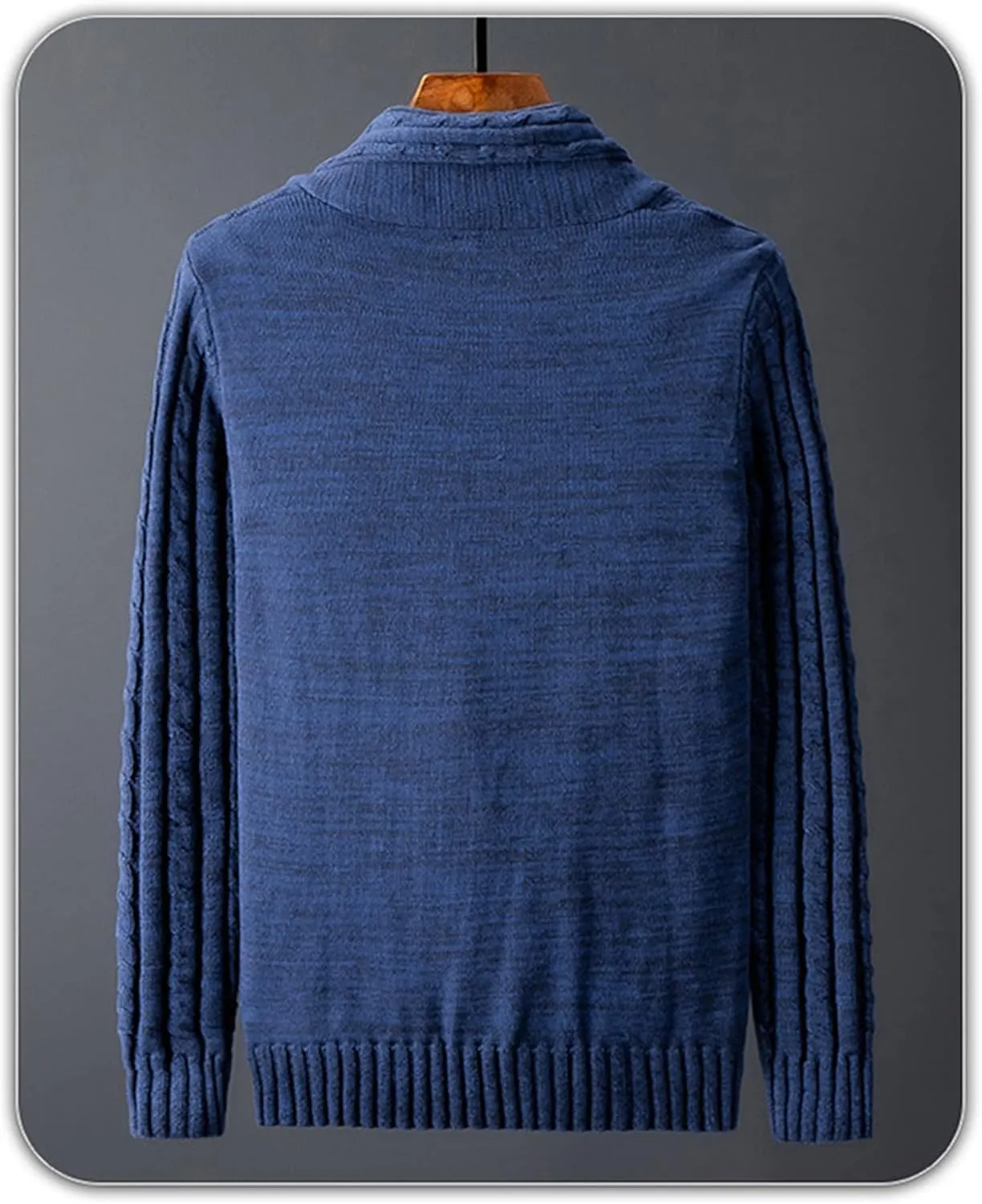 Men's Shawl Collar Cable Knitted Cardigan Button Down Knitwear Cotton Chunky Warm Sweater Coat