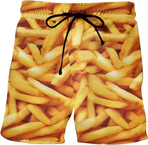 Mens Swim Shorts Y2k Print Style Drawstring Casual Shorts Summer Quick Dry Lightweight Workout Shorts Vacation Shorts