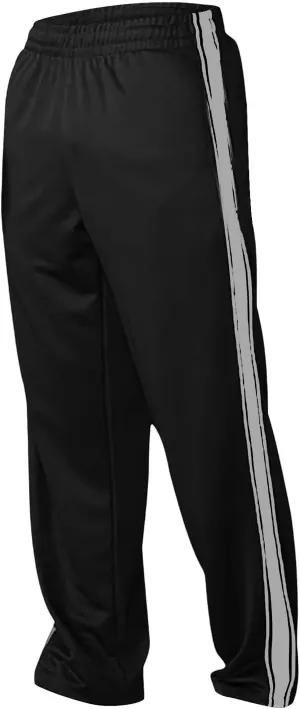 Open Bottom Sweatpants for Men Stripes Straight Leg Pants with Pockets Loose Fit Elastic Waist Drawstring Trousers