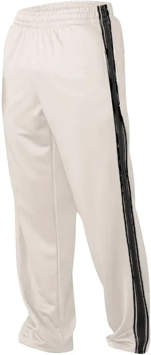 Open Bottom Sweatpants for Men Stripes Straight Leg Pants with Pockets Loose Fit Elastic Waist Drawstring Trousers