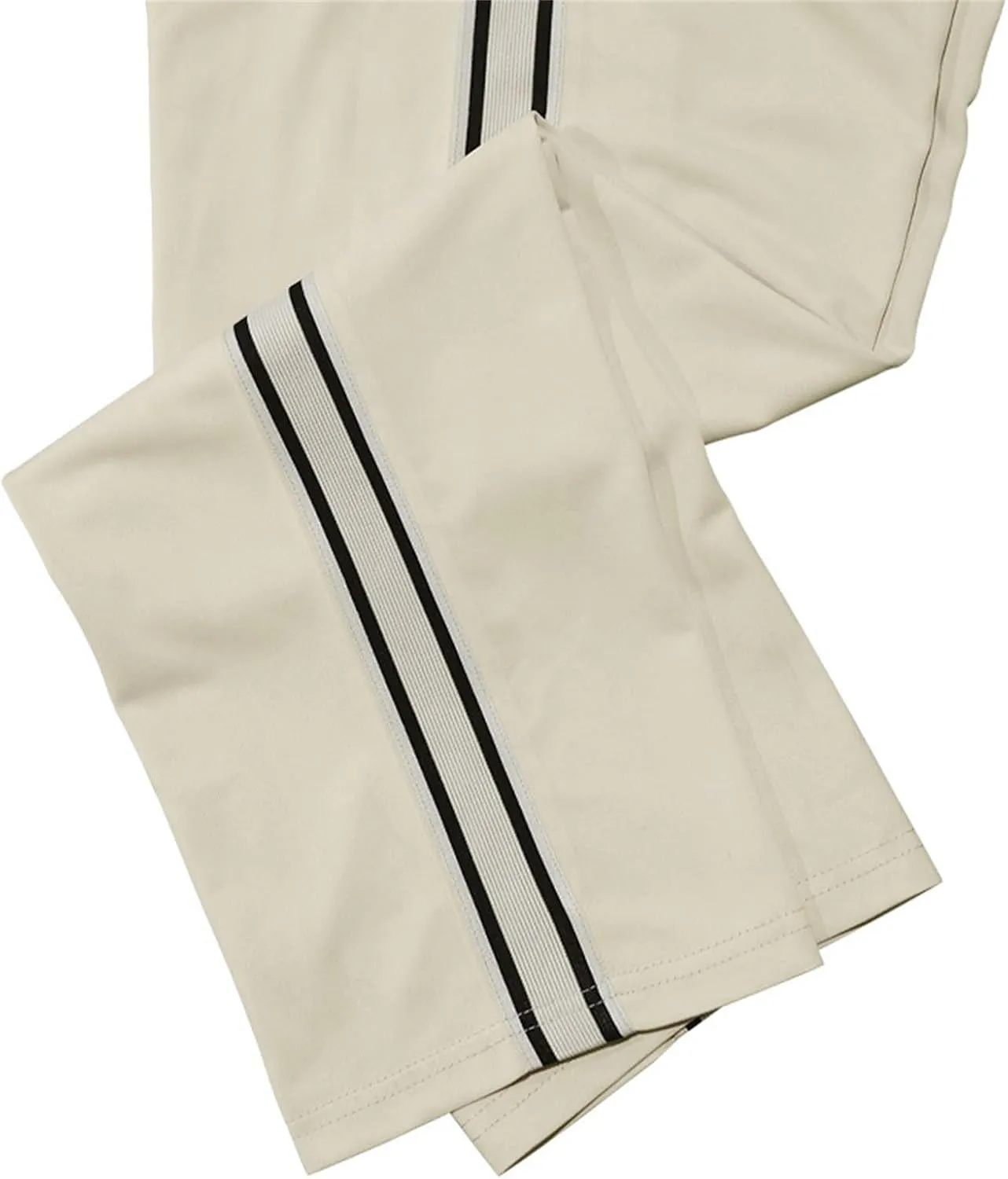 Open Bottom Sweatpants for Men Stripes Straight Leg Pants with Pockets Loose Fit Elastic Waist Drawstring Trousers