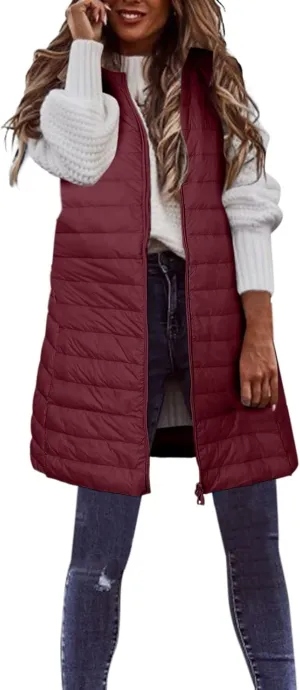 Puffer Vest Women Jacket Hooded Windproof Winter Coat with Recycled Insulation Winter Slim Short Hooded Warm White