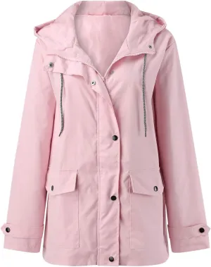 Rain Jacket Women 2024 Lightweight Raincoat Waterproof Windbreaker Trendy Climbing Outdoor Trench Coats Outerwear
