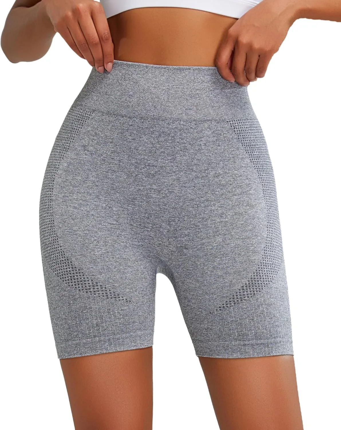 RUNNING GIRL Seamless Workout Gym Shorts for Women Scrunch Butt,High Waist Tummy Control Athletic Running Biker Shorts