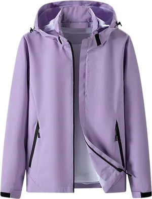 Softshell Jacket For Women With Hooded Waterproof Windproof Lightweight Insulated Windbreaker Outdoor Hiking Camping