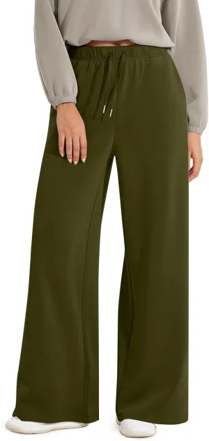Straight Leg Sweatpants for Women Baggy Joggers Wide Leg High Waisted Jogger Pants Pull on Lounge Pants with Pockets