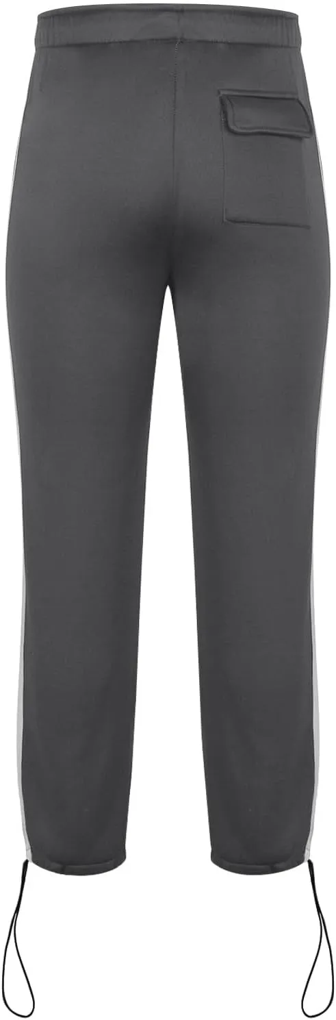 Sweatpants for Tall Men Causal Open Hem Stripes Tracksuit Pants Baggy Drawstring Wide Leg Joggers Trousers Streetwear