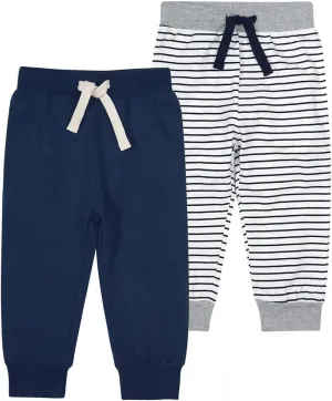 Toddler Baby Boys Girls Joggers Pants Cotton Soild Color Stripes Sweatpants with Drawstring 1-6T