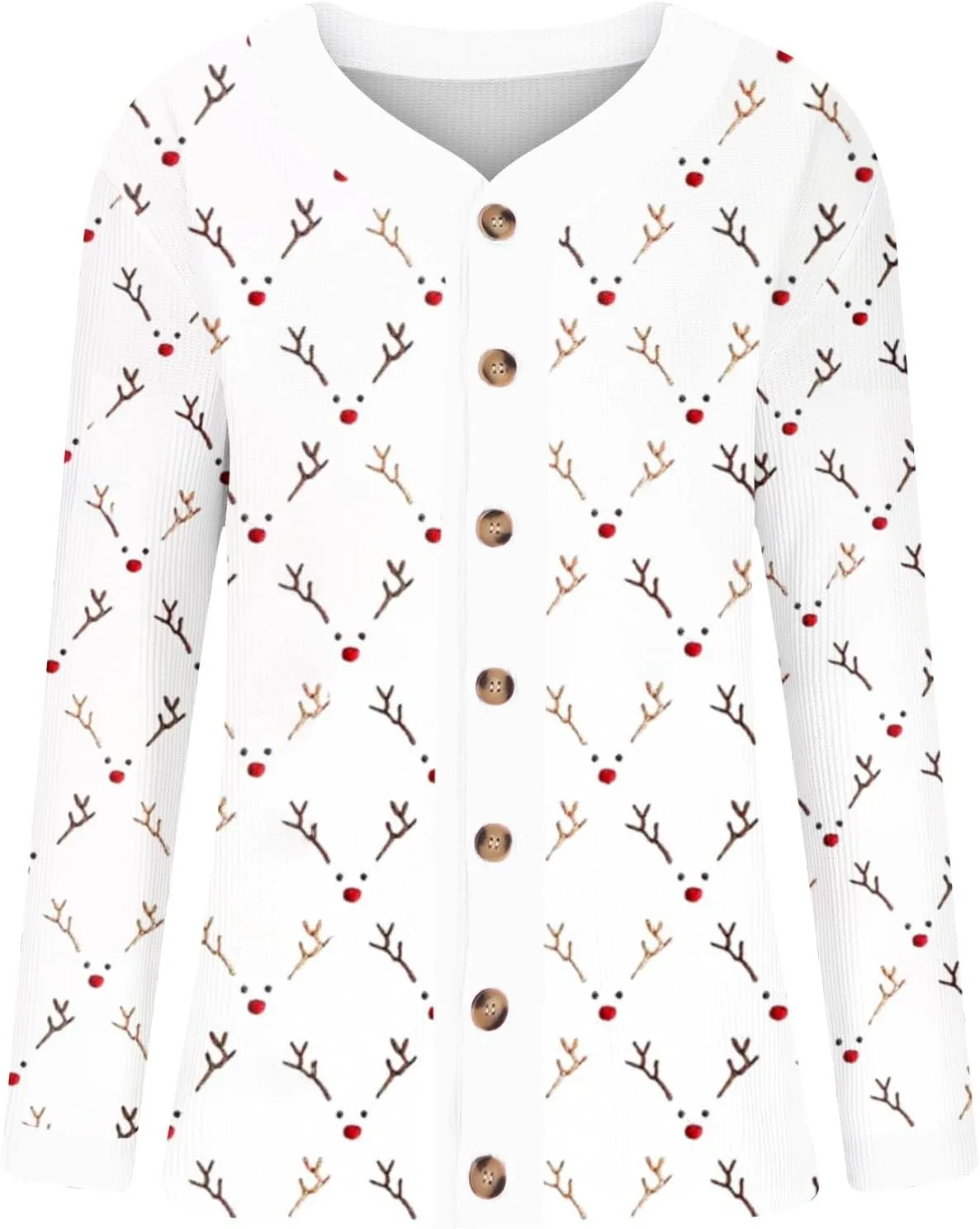 Ugly Christmas Sweater for Women Cute Xmas Open Front Button Down Sweater Cardigans Fall Winter Knitted Outerwear Coat