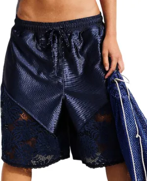 Vhitler Lace Satin High Waisted Bermuda Shorts Cute Basketball Shorts Y2k