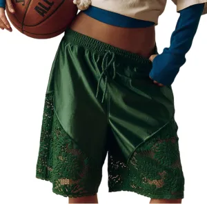 Vhitler Lace Satin High Waisted Bermuda Shorts Cute Basketball Shorts Y2k