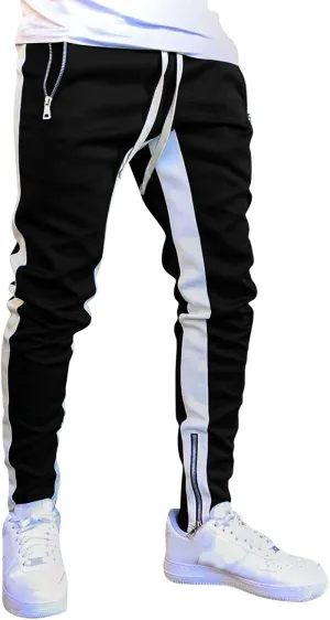 Vickyleb Joggers for Men Fashion,Men's Slim Fit Fleece Pants Winter Big and Tall Baggy Jogger Sweatpants