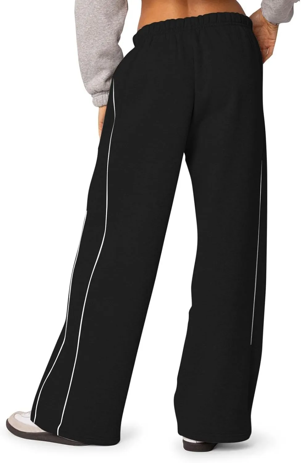 Wide Leg Sweat Pants for Womens Sweatpants with Pockets Comfy Baggy Fleece Joggers Low Rise Workout Lounge Pants
