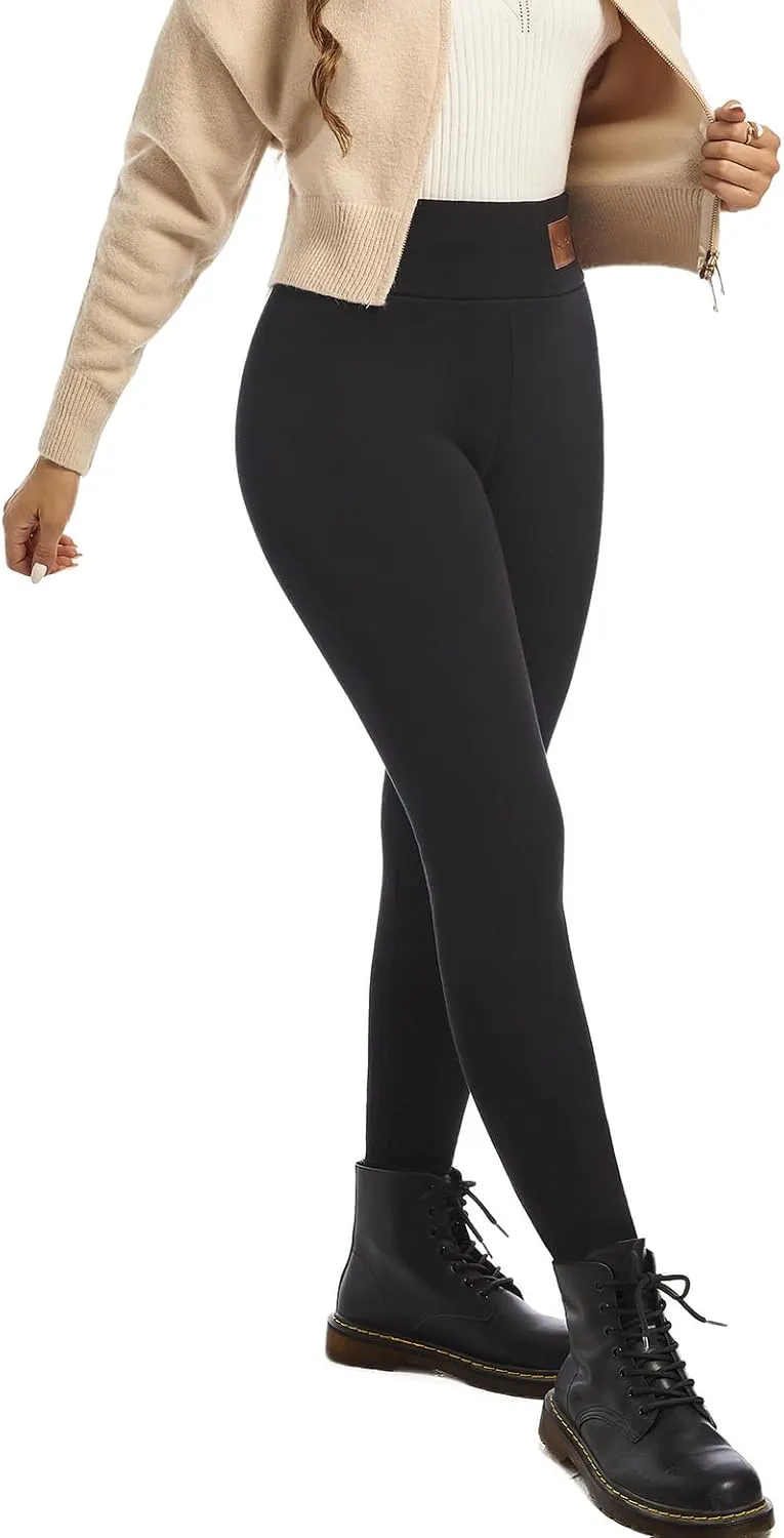 Women Sherpa Lined Leggings Soft Clouds Fleece Tights Winter Warm Thermal Thick Cashmere Pants High Waist