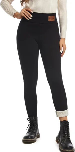 Women Sherpa Lined Leggings Soft Clouds Fleece Tights Winter Warm Thermal Thick Cashmere Pants High Waist