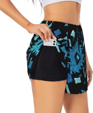Women's 2 in 1 Running Shorts Yoga Shorts with Liner for Tummy Control Workout Running